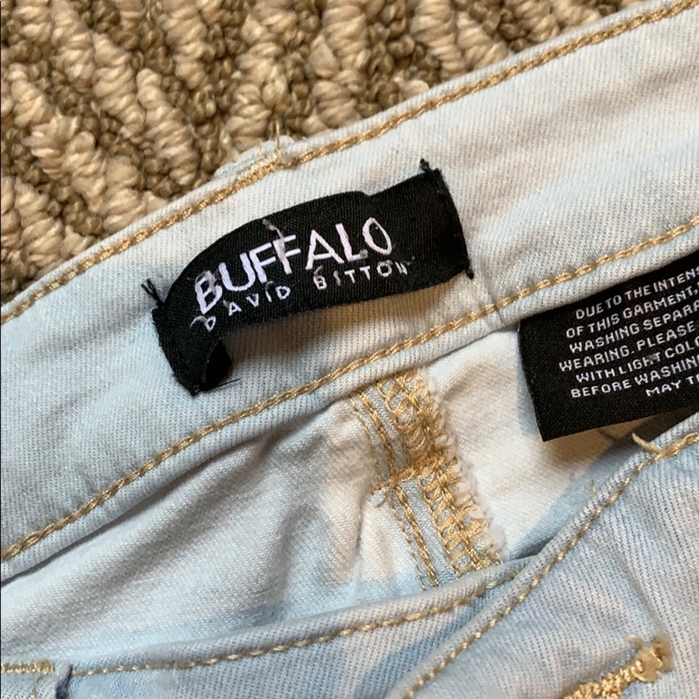 Pale blue Buffalo jean capris - Picture 2 of 7